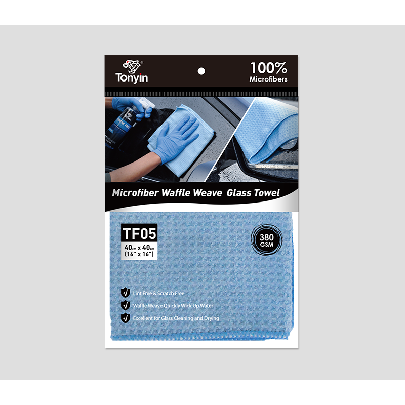 MICROFIBER WAFFLE WEAVE GLASS TOWEL (40x40cm 300gsm)- TF05